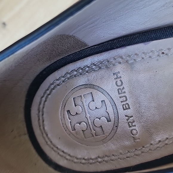 TORY BURCH Black Minnie Embellished Ballerina Low Block Heels #33634 Size 8 - Picture 11 of 12